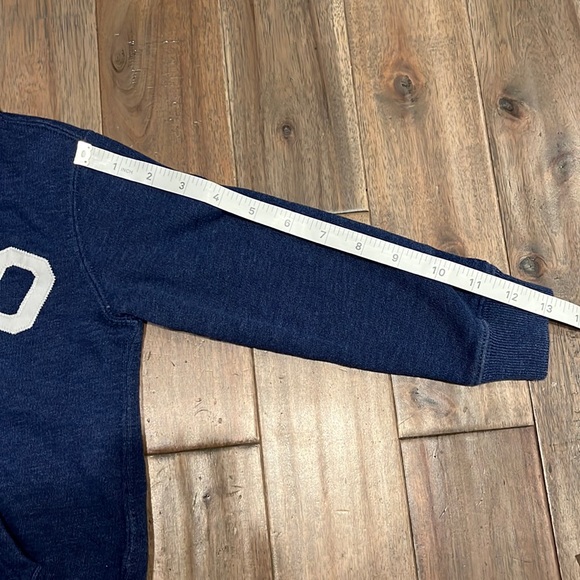 Polo Ralph Lauren Boy’s Size 4 Blue Zip Up Hoodie White POLO Logo Front Pockets - Picture 12 of 13